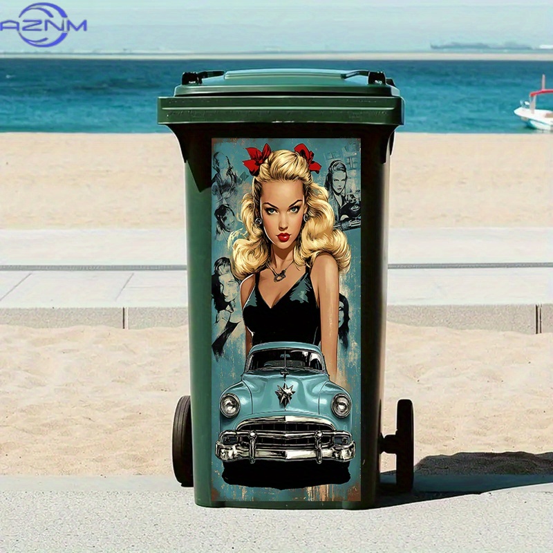 Luxury Lifestyle Cars - 1 Stück Luxuriöser Pin-Up-Stil Blonde Frau
