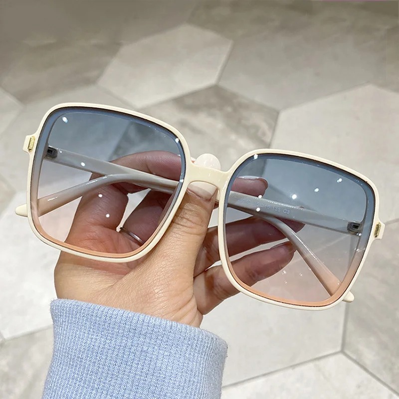 Luxury Zone - Vintage Übergroße Quadratische Sonnenbrille Damen Mode