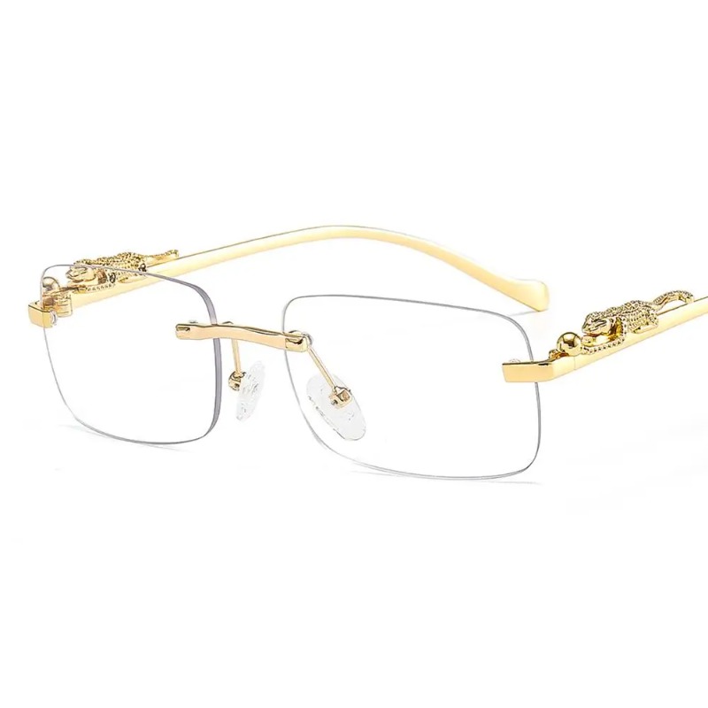 Luxury Zone - Randlose Quadratische Sonnenbrille für Damen und