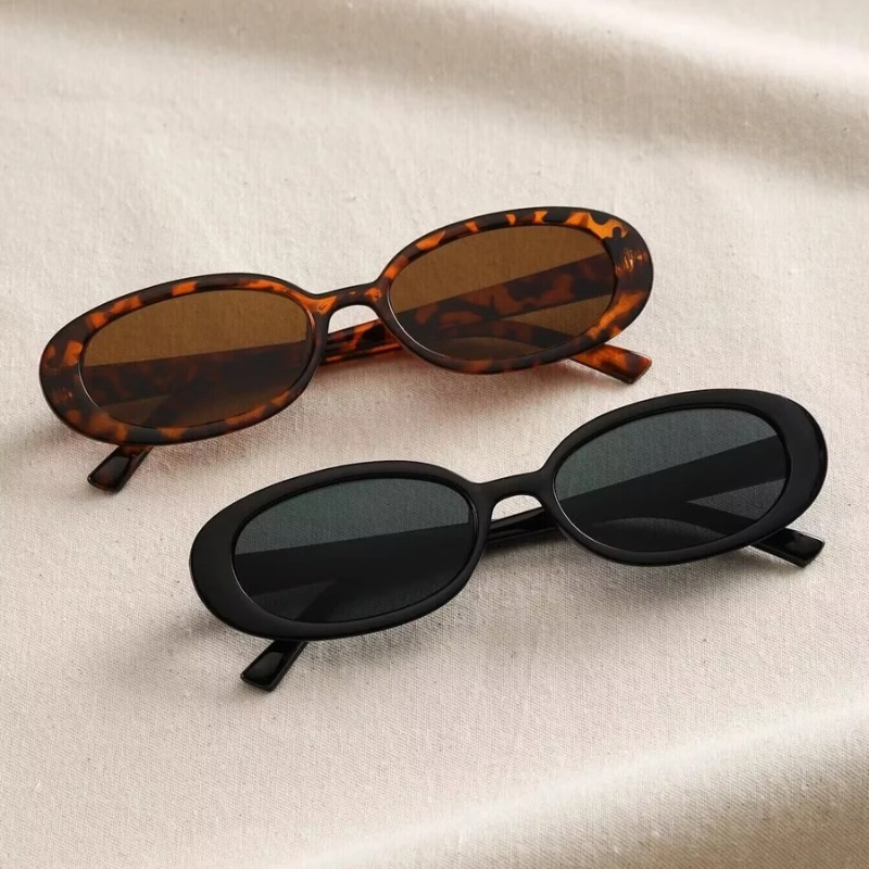 Luxury Zone - Vintage ovale Sonnenbrille für Damen, Luxusmarke,